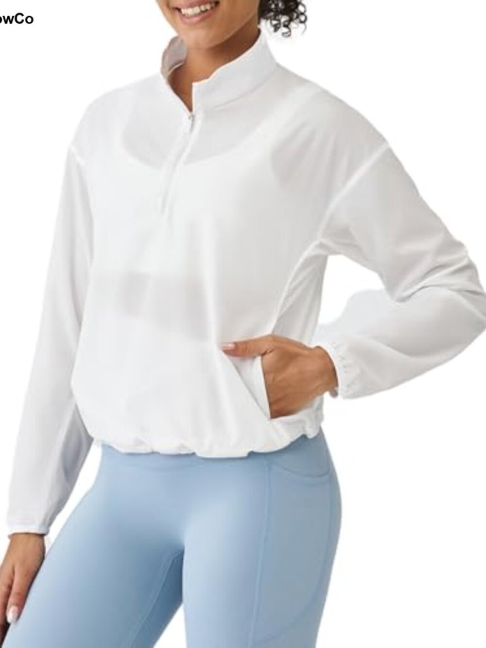 Lightweight Half-Zip Run Jacket with Hood